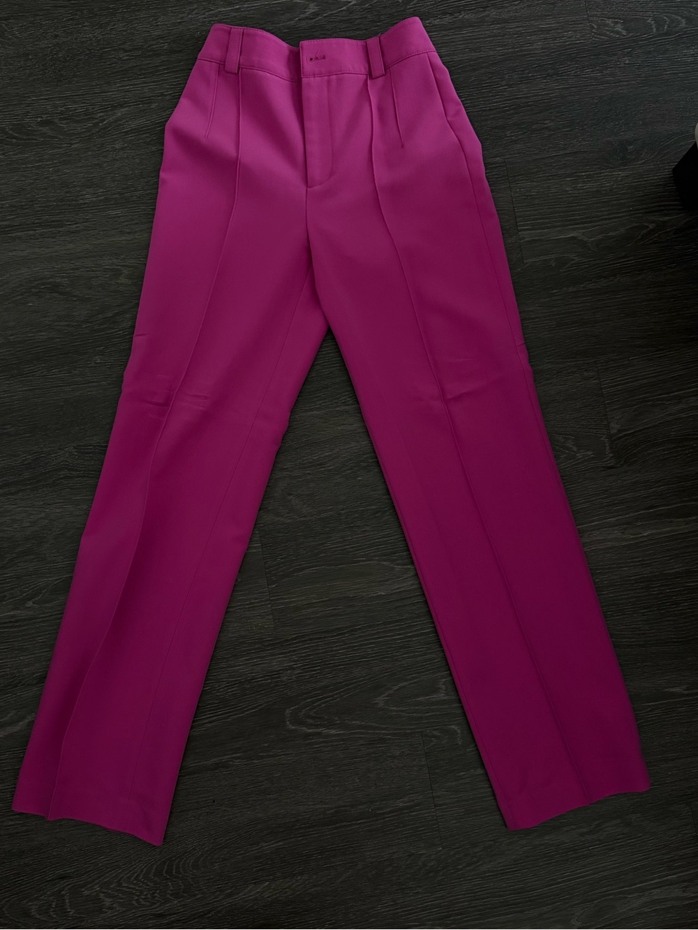 Zara Fuchsia Straight-Leg High-Rise Trousers